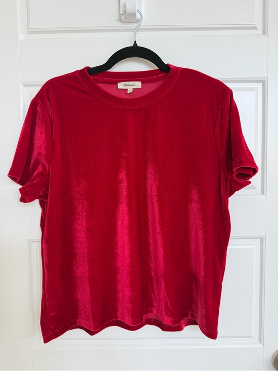 Madewell Tops - Madewell Red Velvet Short Sleeve Tee NWT Size XL Style ND583